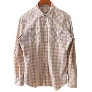 Diesel Mens Plaid Long Sleeve Pearl Snap Button Western Shirt Size Medium